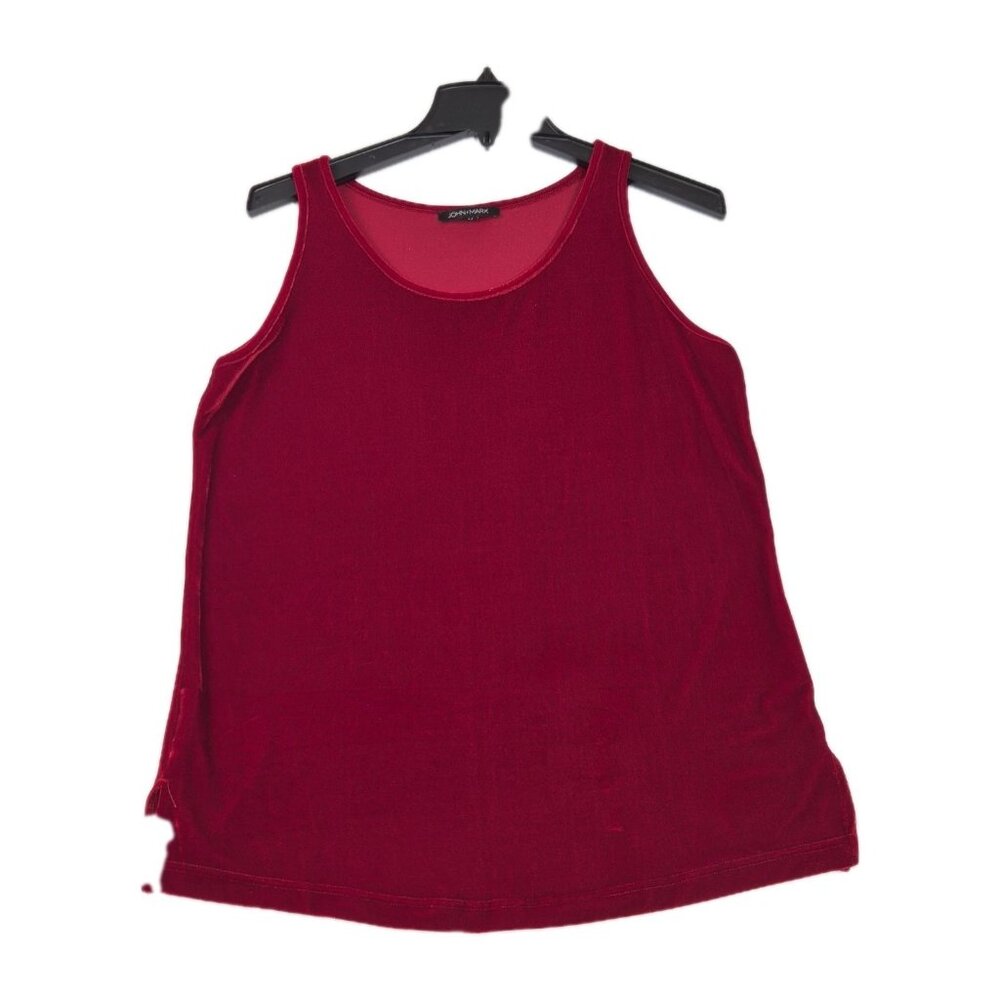 John Mark Women's Tank Top Size XL Sleeveless Scoop Neck Velvet Burgundy (58)